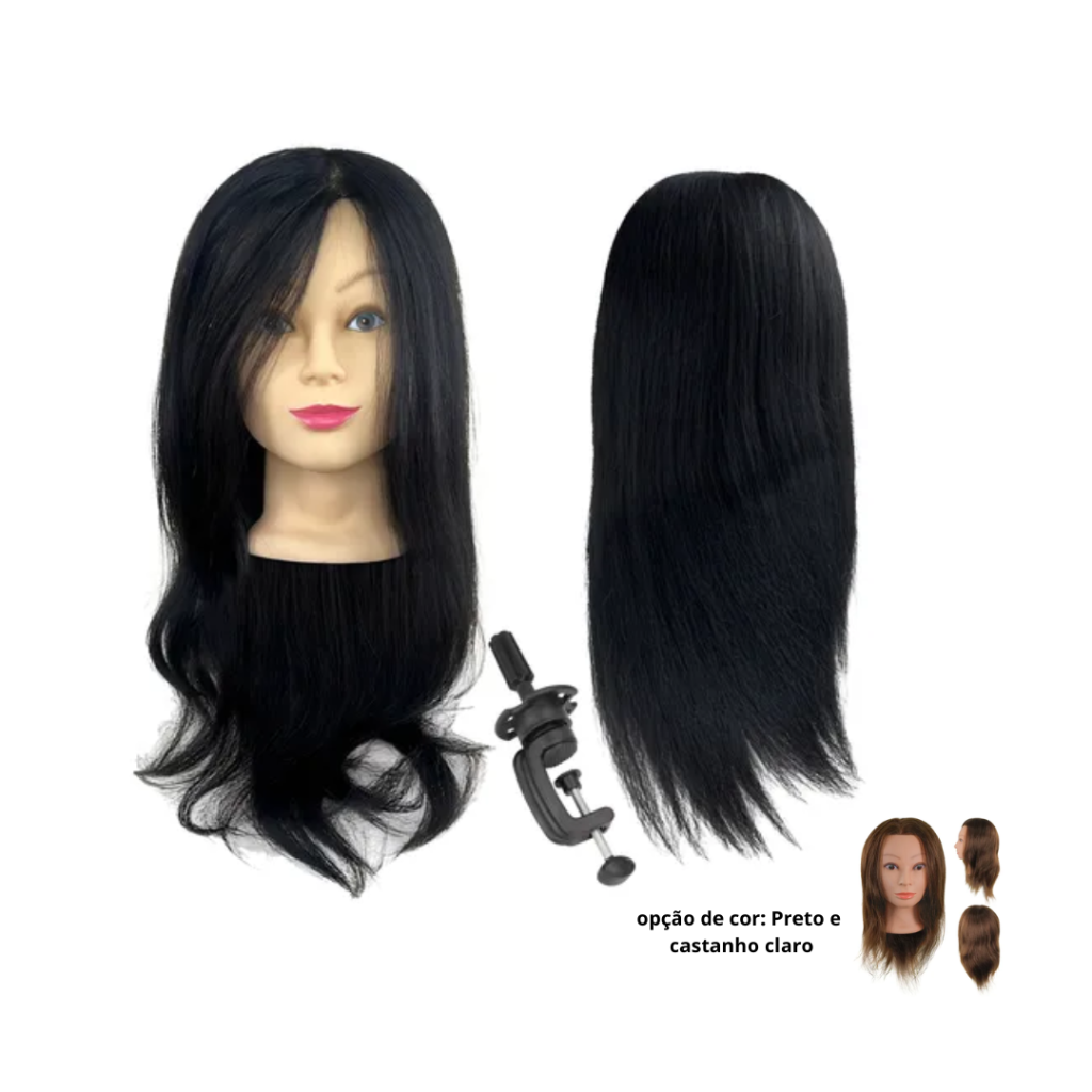 Cabeça De Treino Teste De Mecha 100% Humano Cortes Penteados