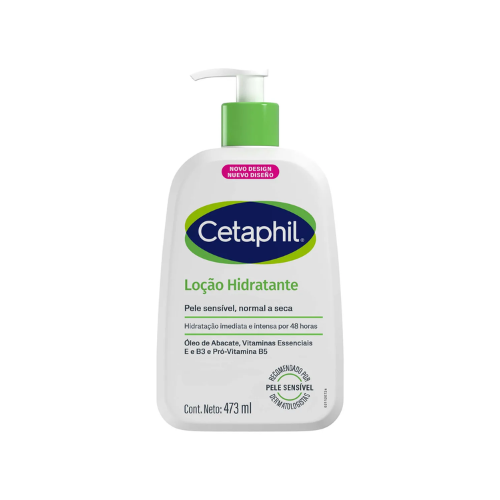 Cetaphil Loção Hidratante Facial e Corporal 473ml Pele Sensível Normal a Seca 48h