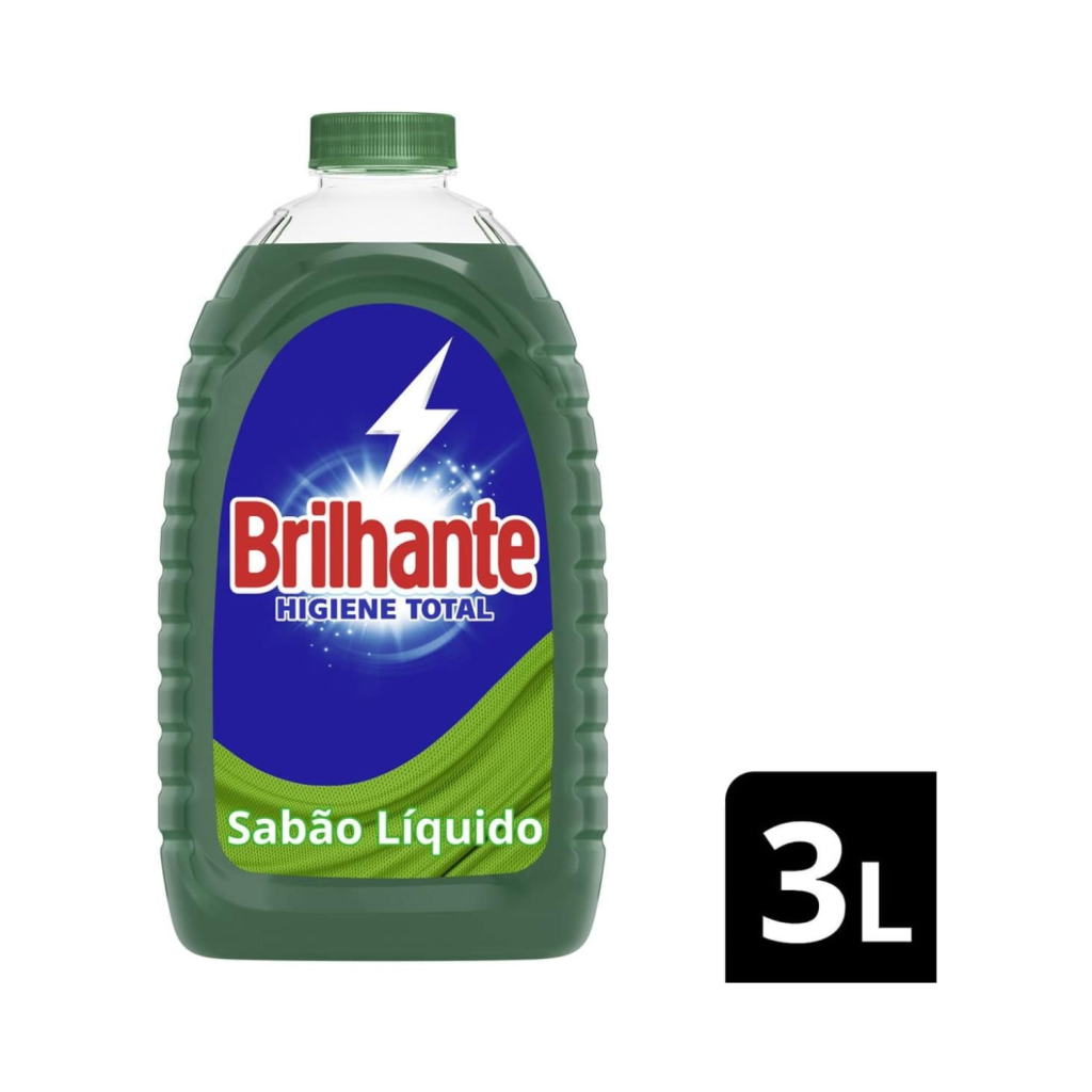 Brilhante Lava Roupas Líquido Higiene Total 3L
