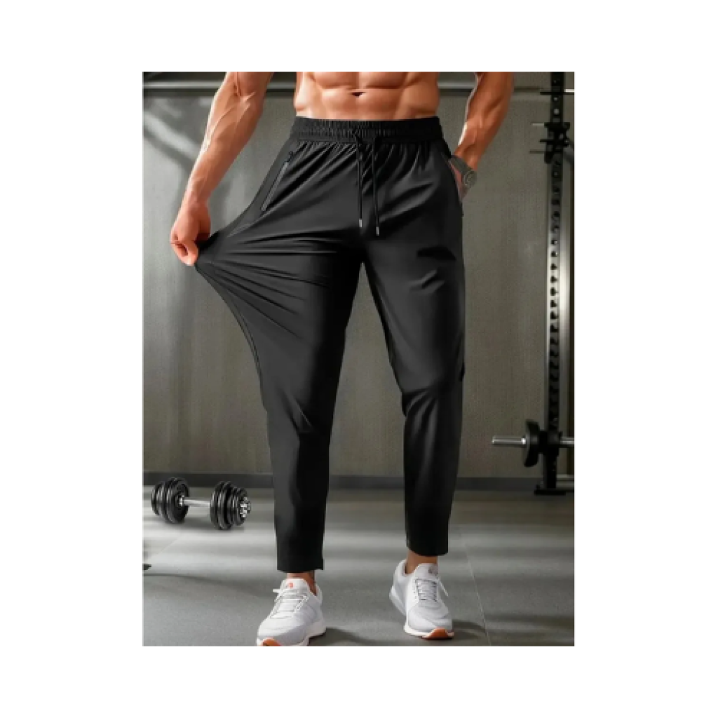 Calça Masculina Slim Fit Fitness Esportiva Com Elastano Ajuste Cintura Cordão Bolsos