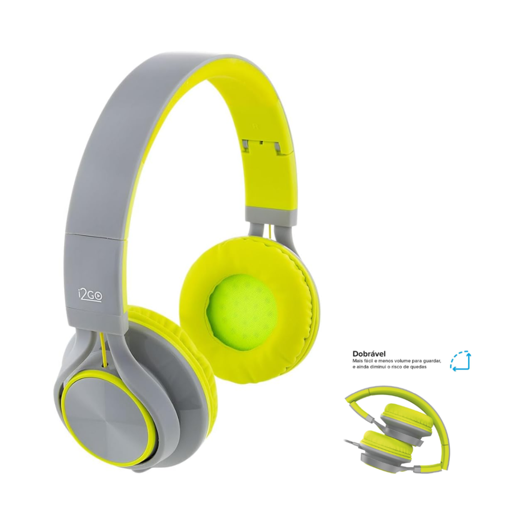 Headphone Com Microfone Neon Tune Go I2go 1,2m Cinza
