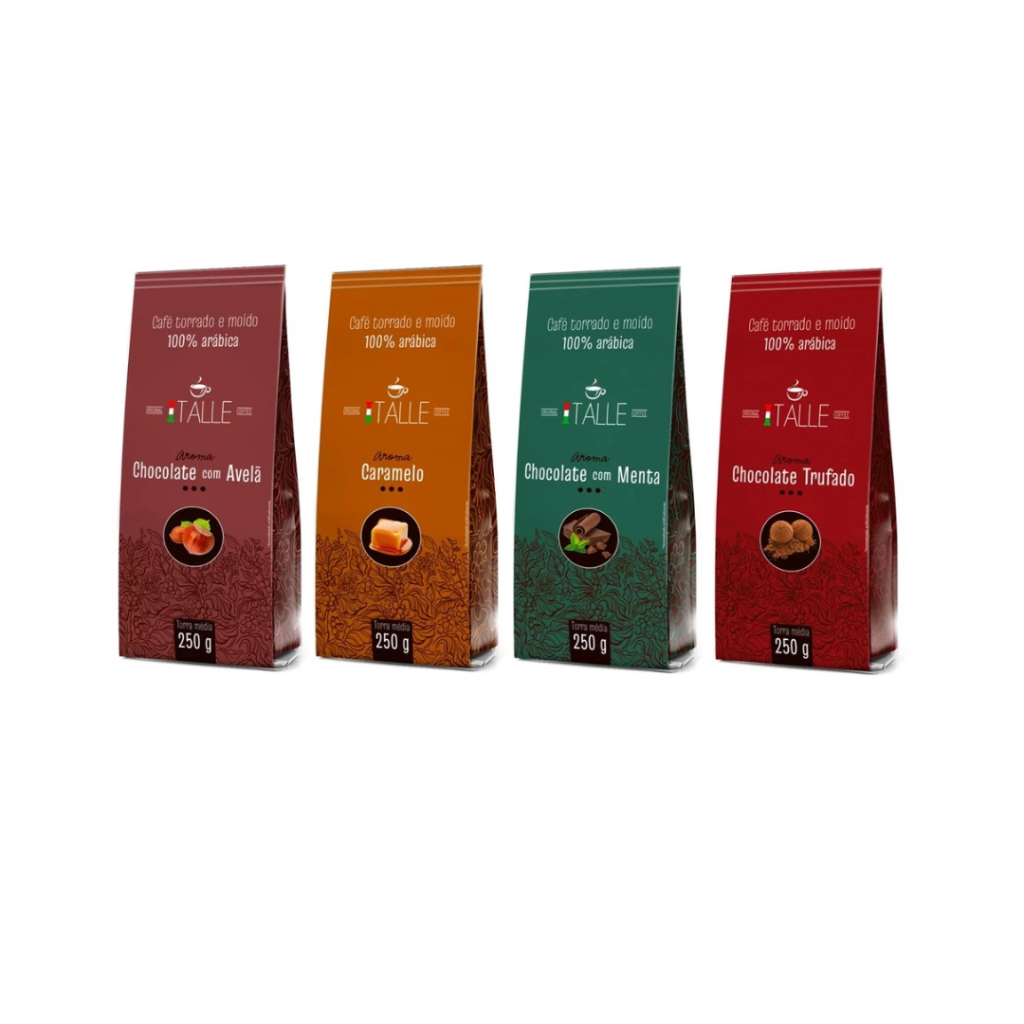 Café Aromatizado Cafe Torrado e Moido Café Italle Sabores Aroma 250g