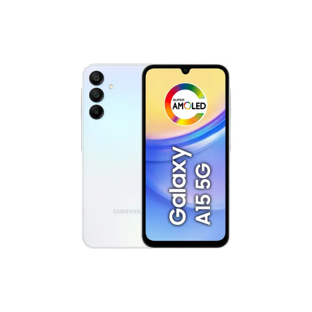 Celular Smartphone Samsung Galaxy A15 6,5" 128GB Azul Claro 5G 4GB RAM Câm. Tripla 50MP  Dual Chip