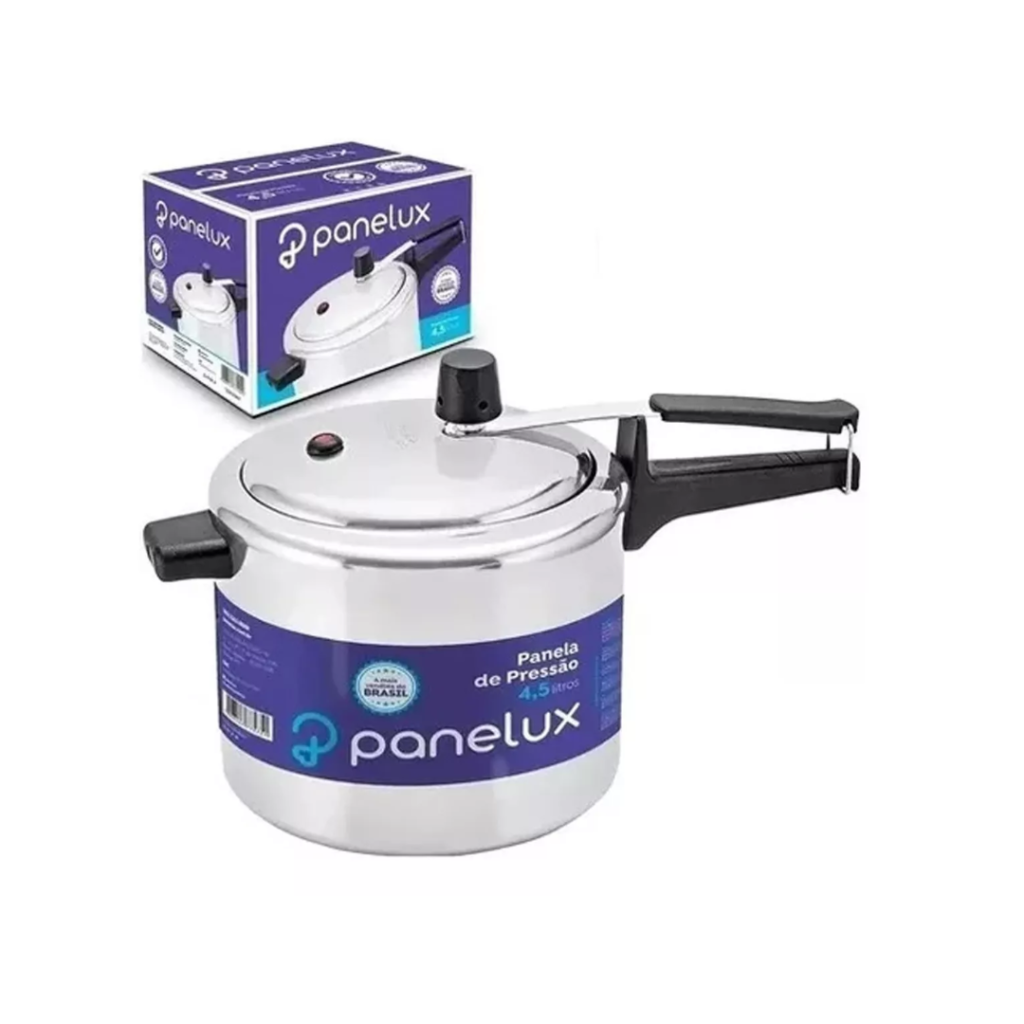 Panela De Pressão 4,5 Litros Panelux Classic Polida Alumínio Cor Prateado