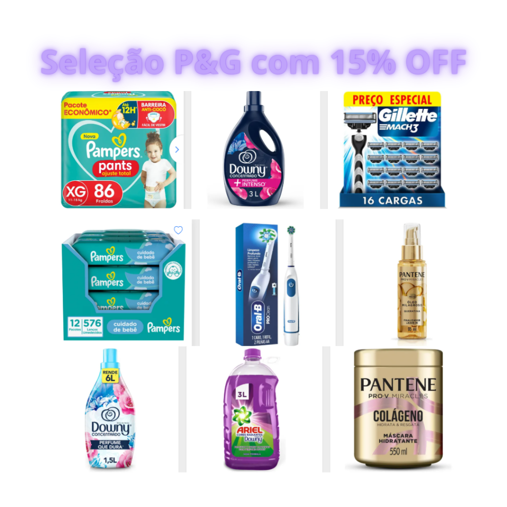 Seleção P&G com 15% OFF