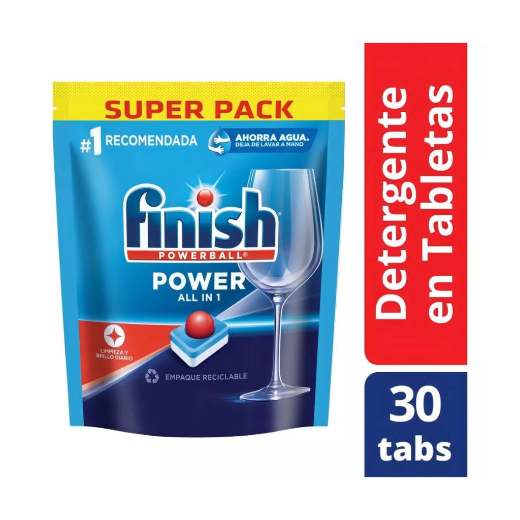Detergente automático para lava-louças Finish Powerball All In 1 Max, comprimidos sem recarga 30 u