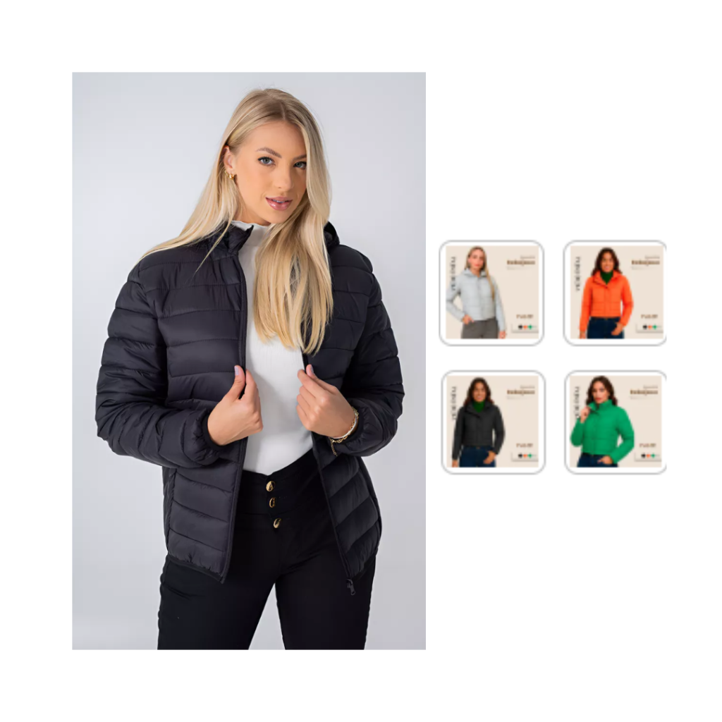 Jaqueta Feminina Puffer Bobojaco Capuz