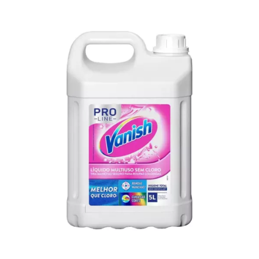Tira Manchas Líquido Vanish Pro Line 5L – Multiuso para Roupas Brancas e Coloridas