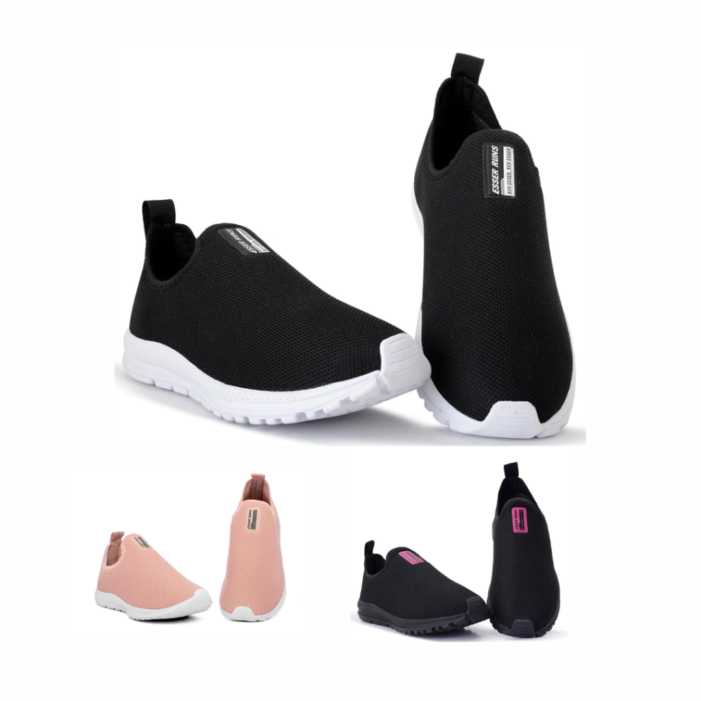 Tênis Meia Feminino Calce Fácil Botinha Ortopédico Esportivo Sneaker Slip On