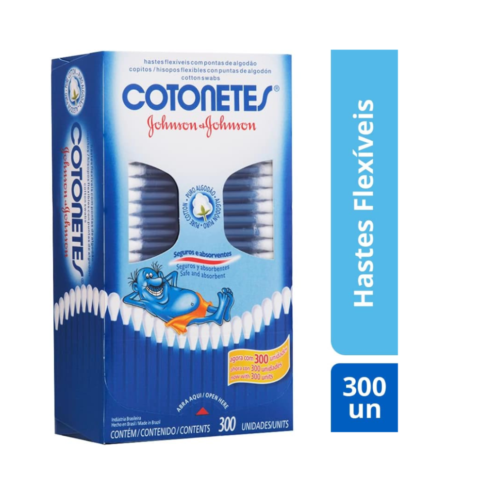 Cotonetes Hastes Flexíveis,300un