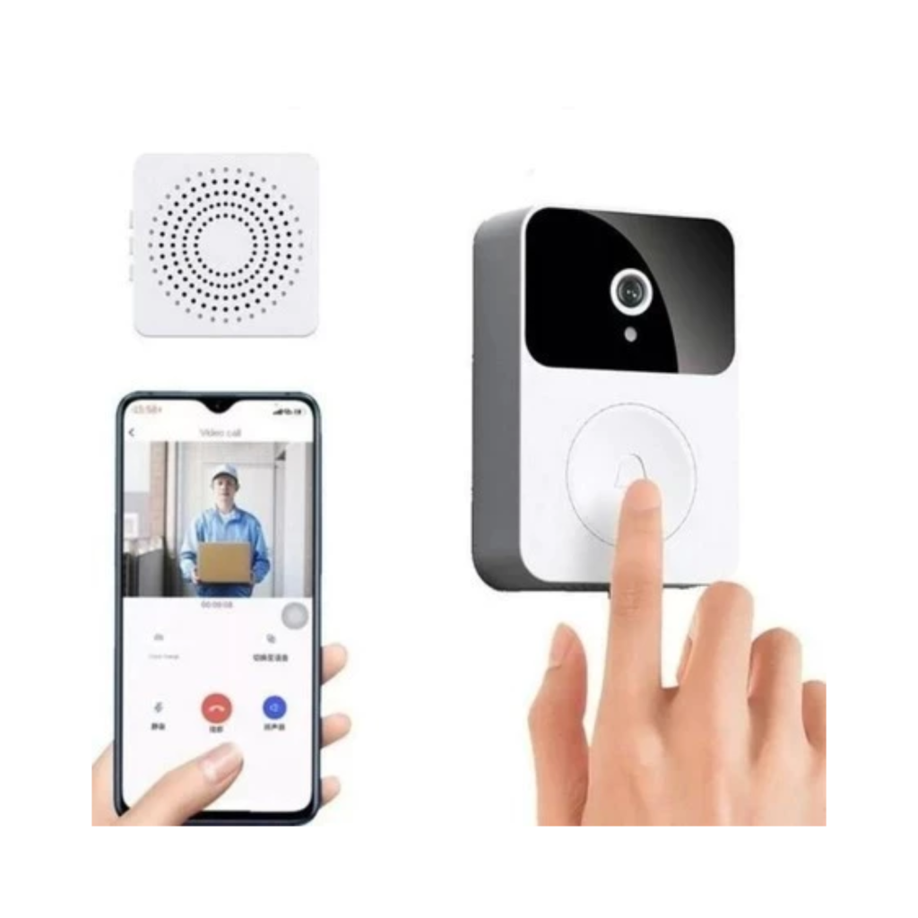 Campainha Inteligente com Câmera Wi-Fi HD Vídeo Porteiro Sem Fio Smart Home