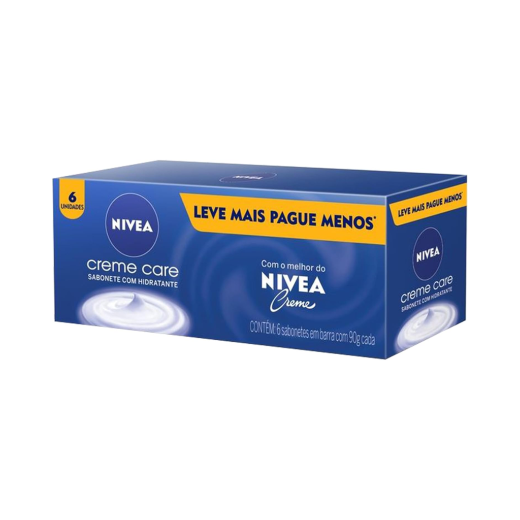 NIVEA Sabonete em Barra Creme Care Promo 6 un. 90g