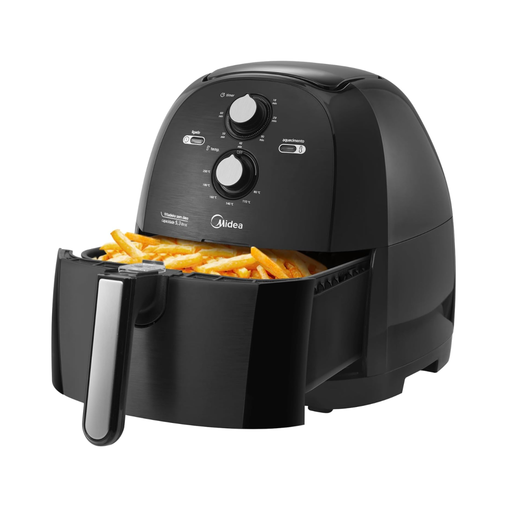 Midea Fritadeira Airfryer Sem Óleo 5,3L,127V, 1700W Preto FRB50P Midea