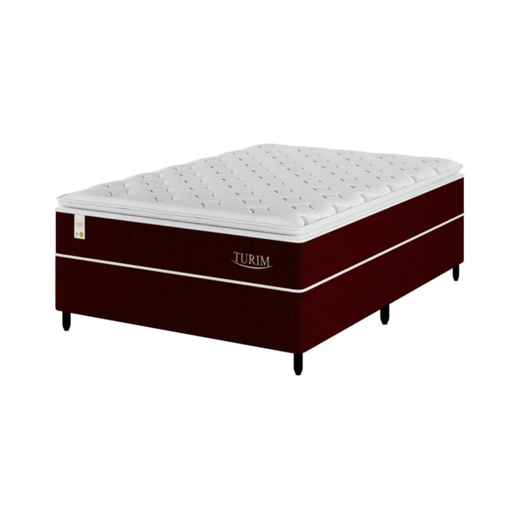 Cama Box Casal (Box + Colchão) Plumatex de Mola - Ensacada 53cm de Altura Turim