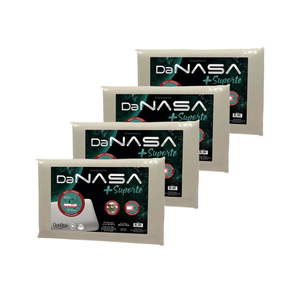 Kit 4 Travesseiros Nasa 3D Viscoelástico