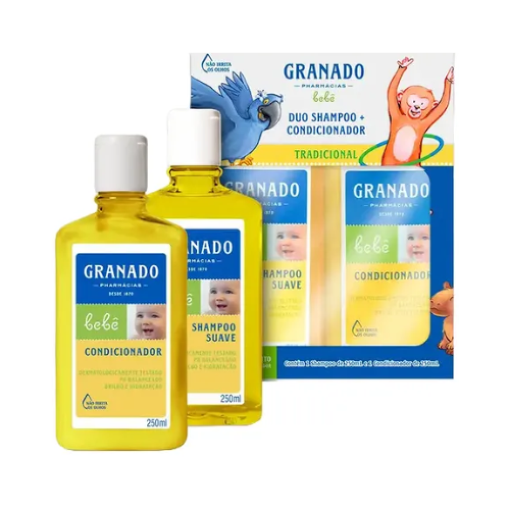 Kit Granado Bebê Shampoo e Condicionador Tradicional 2x250ml Hipoalergênico Suave