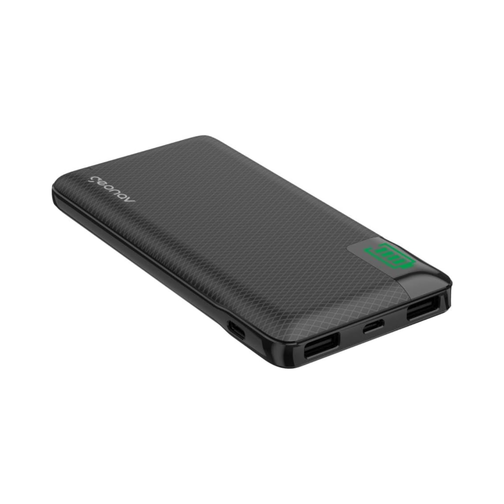 Carregador Portátil Geonav Power Bank, Universal 10.000mAh, 2 portas USB + 1 porta USB-C, Led Indicador de bateria, PB10KBK, Preto