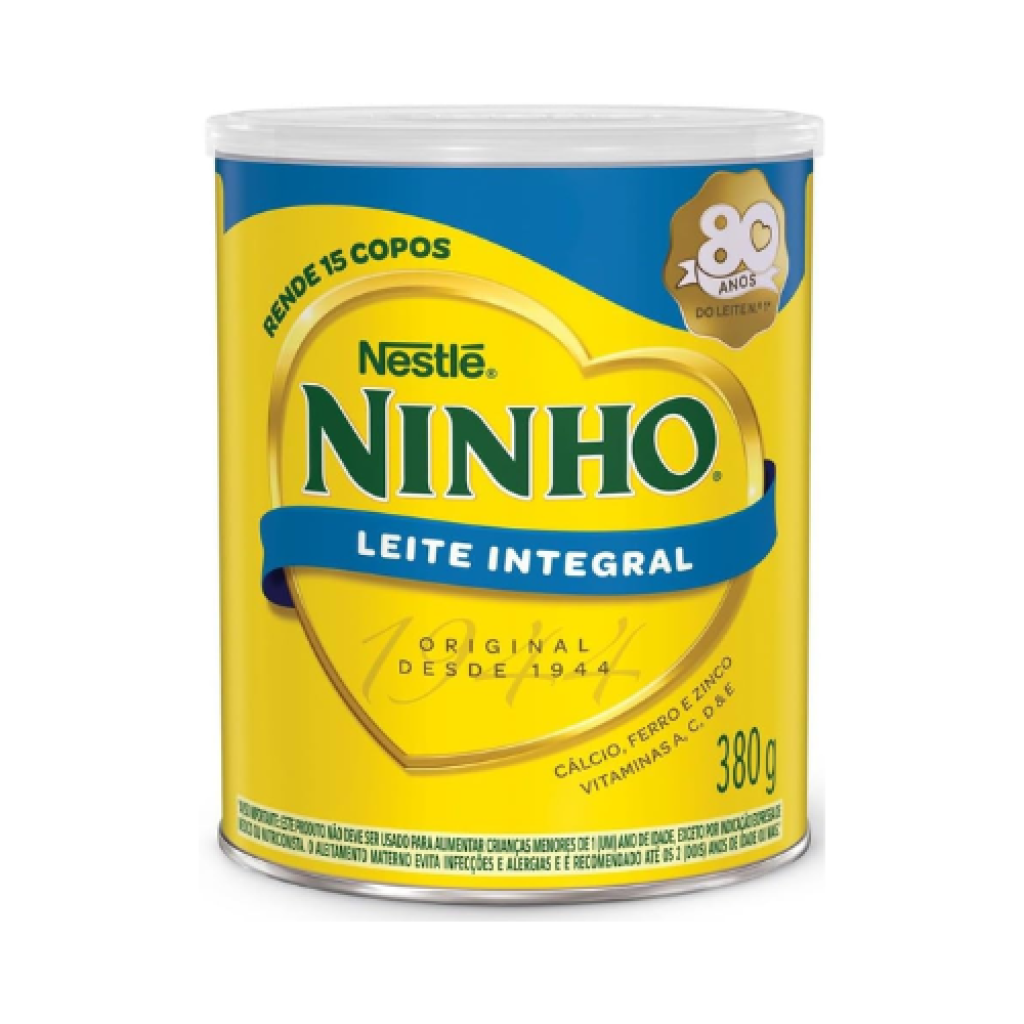 Ninho Leite em Pó Integral Instantâneo 380g com Vitaminas A C D E Cálcio e Ferro