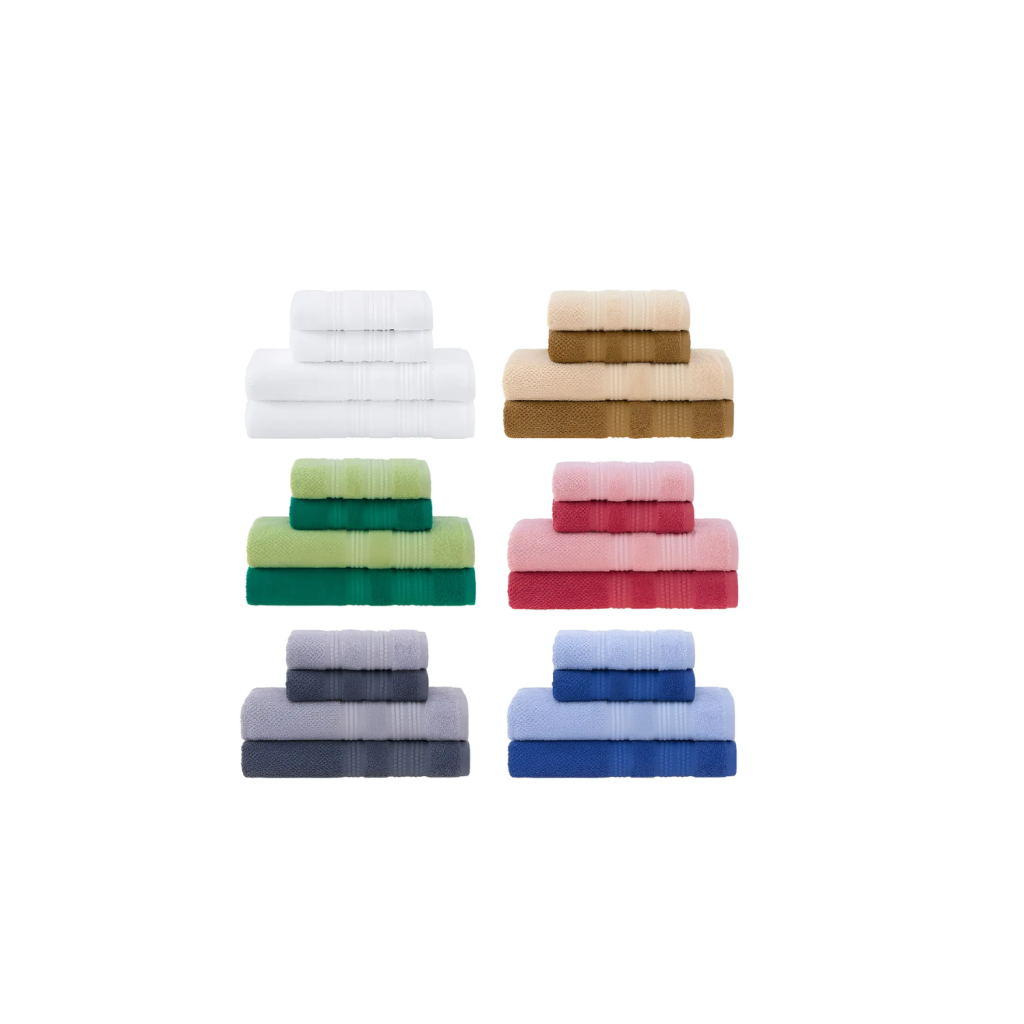 Jogo De Toalhas Buddemeyer Frape Dots Banho Branco 4 Peças Cor 005 - Cinza Claro/cinza