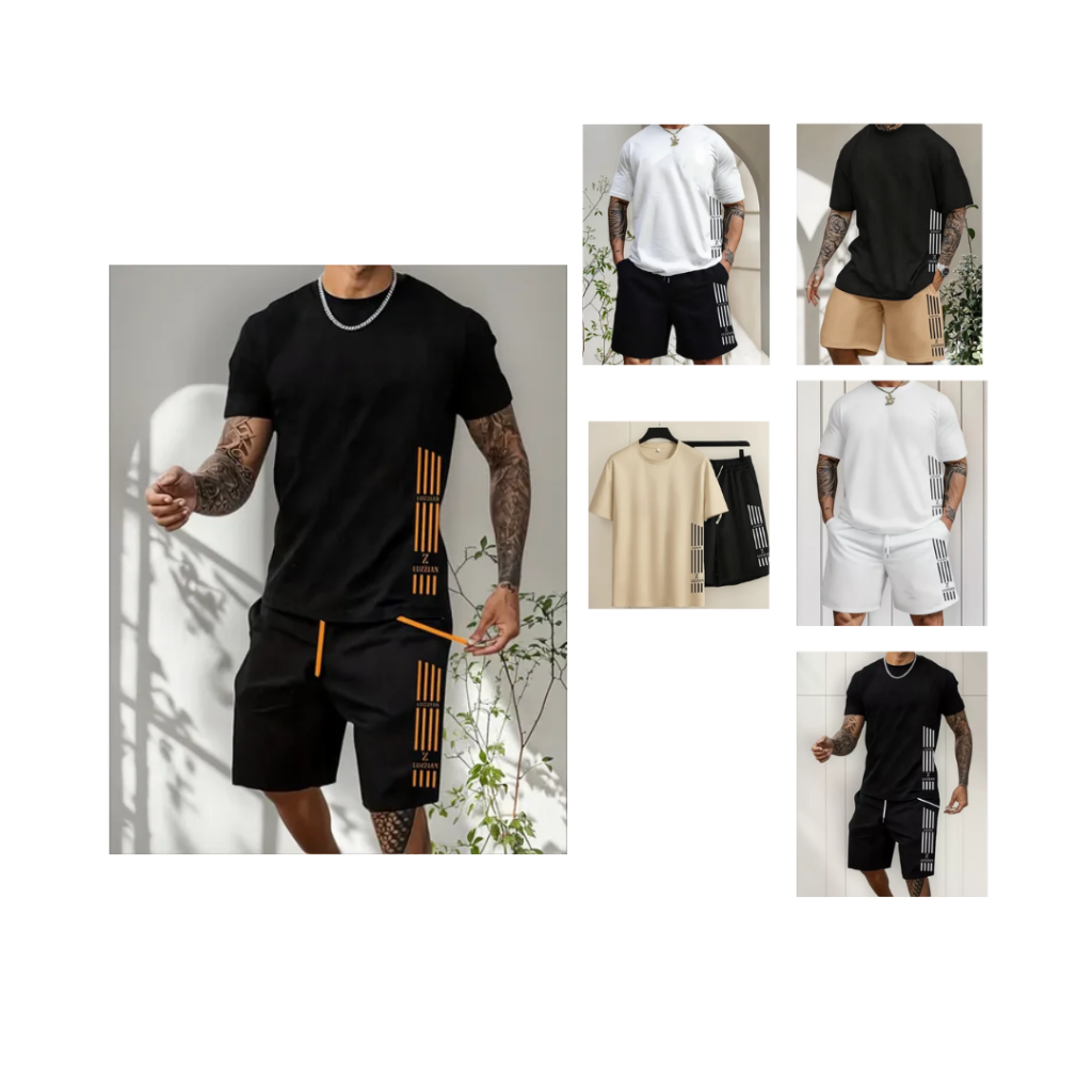Kit Camisa +short Moletom Conjunto Masculino Marca Luzzian