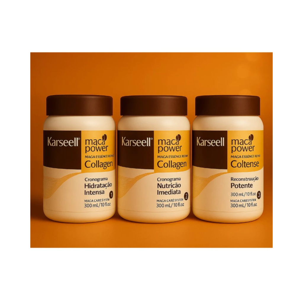 Kit Cronograma Capilar Completo Karseell – 3 Máscaras (Hidratação, Nutrição e Reconstrução)