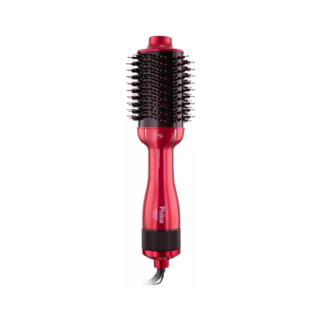 Escova Secadora Philco PEC13 Soft Beauty Cherry 1300W Bivolt 4 em 1 com Íons e Cerâmica