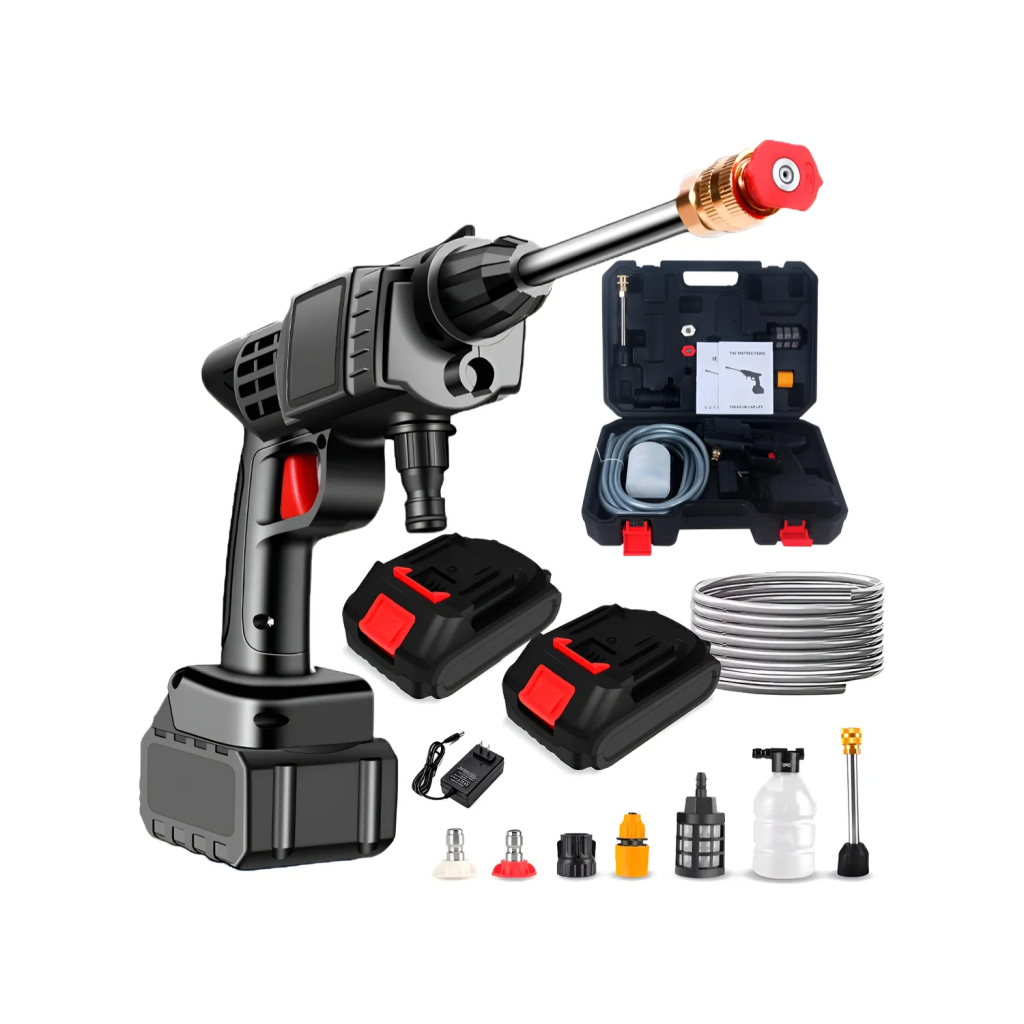 Lavadora Lava Jato Portátil Pressão 2 Baterias + Maleta