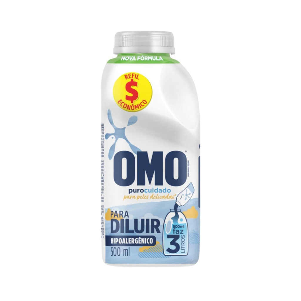 OMO Puro Cuidado Sabão Líquido Refil 500ml