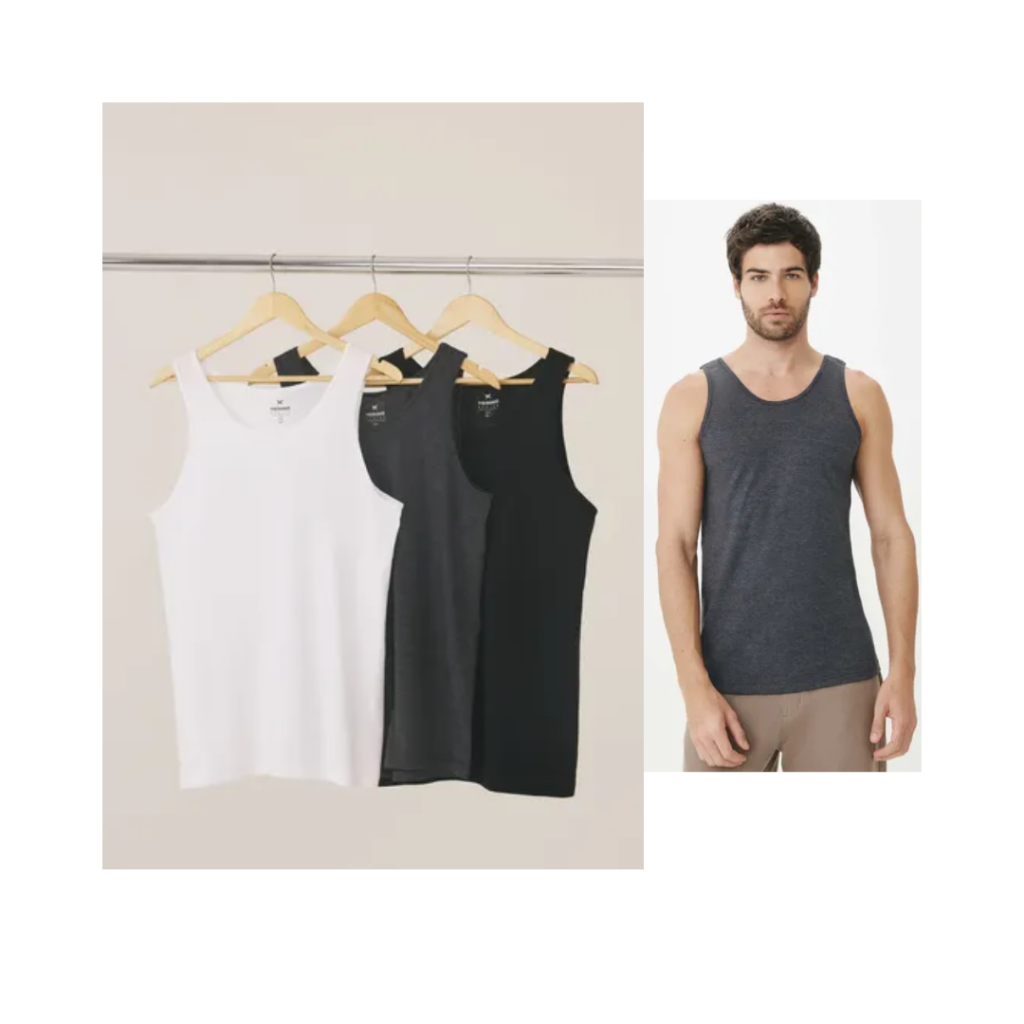 Kit Com 3 Regatas Masculinas Básicas Slim Hering