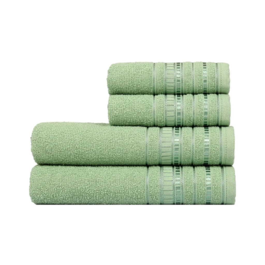 Jogo de Toalhas Atlântica Delicata Garden Verde Menta 4 Peças (2 Banho + 2 Rosto)