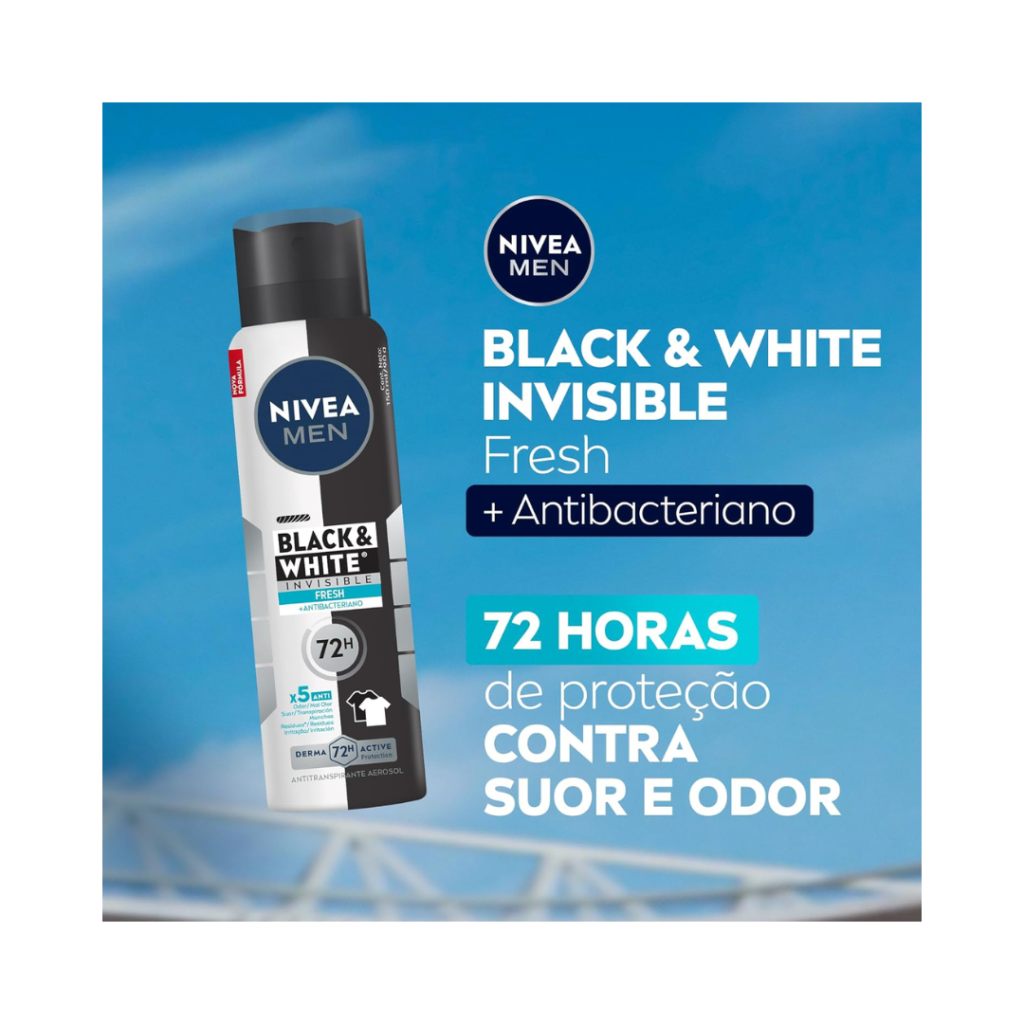 Desodorante Antitranspirante Aerossol Nivea Invisible Black & White Fresh 150ml