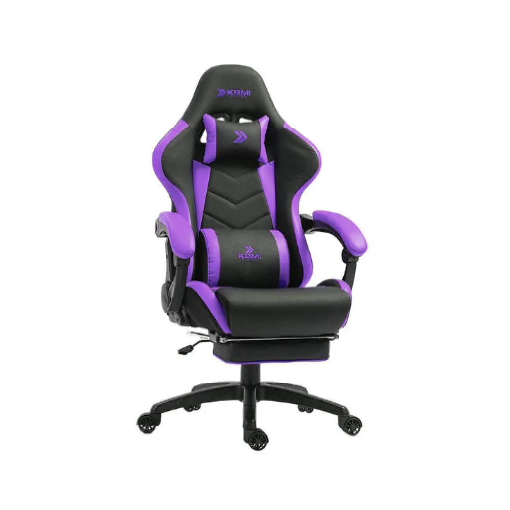 Cadeira Gamer KBM! Tempest CG500 Reclinável, com Apoio de Pernas e Almofadas, Preta/Roxa
