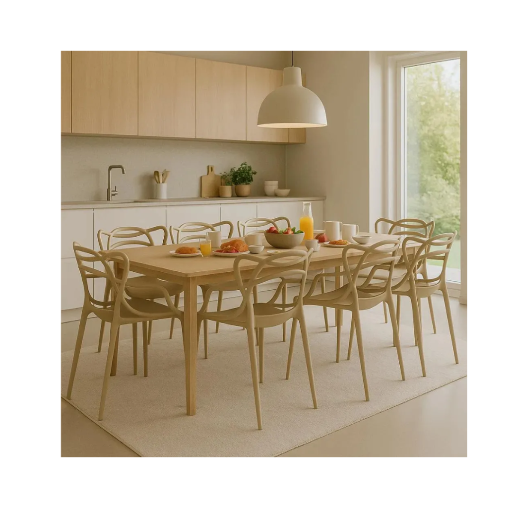 Kit 8 Cadeiras De Jantar Allegra La Mobilia Estrutura da cadeira Fendi