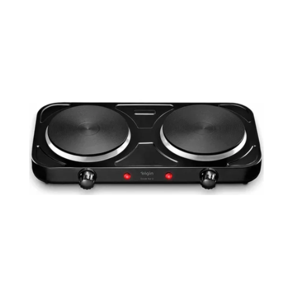 Fogão Cooktop Elétrico Elgin FG02 2 Bocas 2000W Controle Temperatura 127V Preto