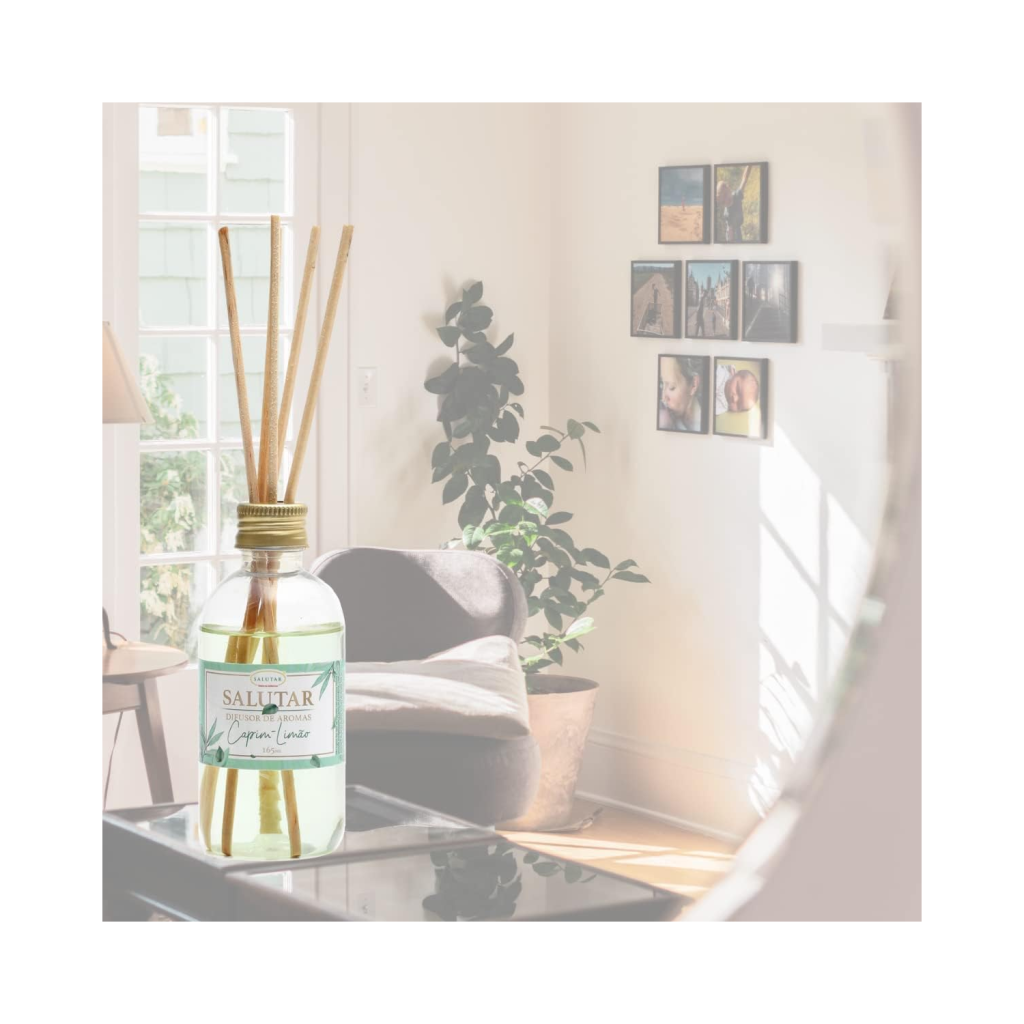Aromatizador de Ambiente Capim-Limão 165 ml Difusor com 5 Varetas, Salutar