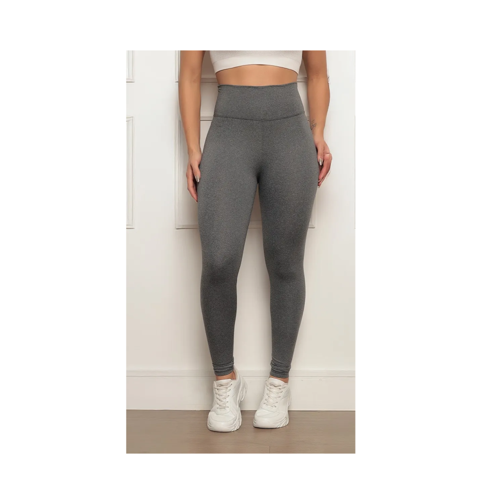Kit 3 Calça Legging Feminina Cintura Alta Costura Reforçada
