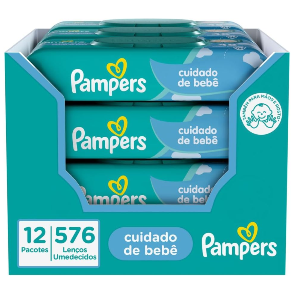 Pampers Lenços Umedecidos Cuidado de Bebê 576 unidades