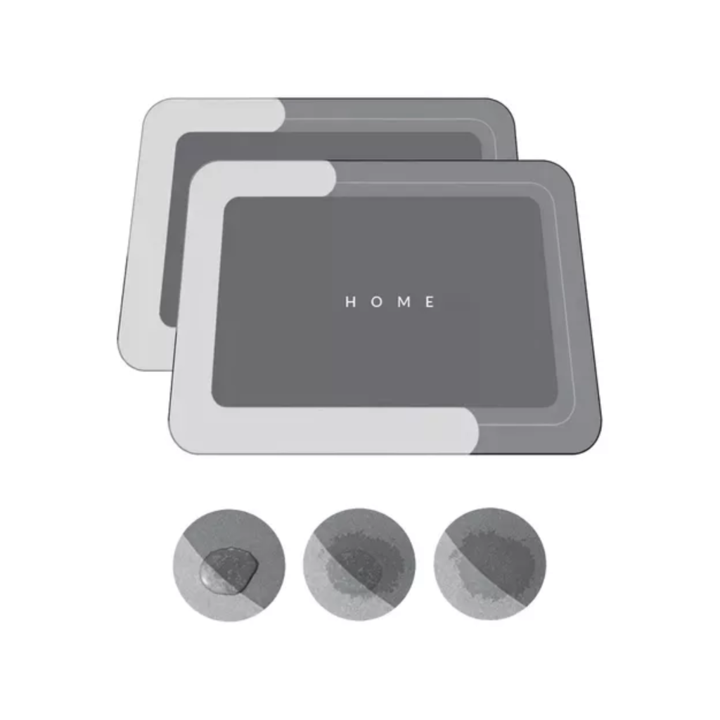 Kit 2 Tapetes Mágicos para Banheiro Antiderrapantes e Super Absorventes