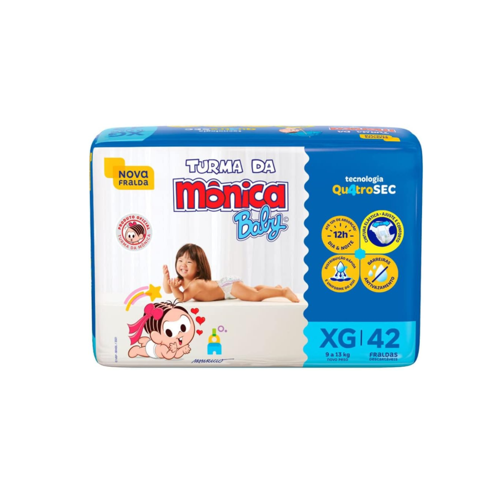 Fralda Turma da Mônica Baby Mega XG 42 Unidades