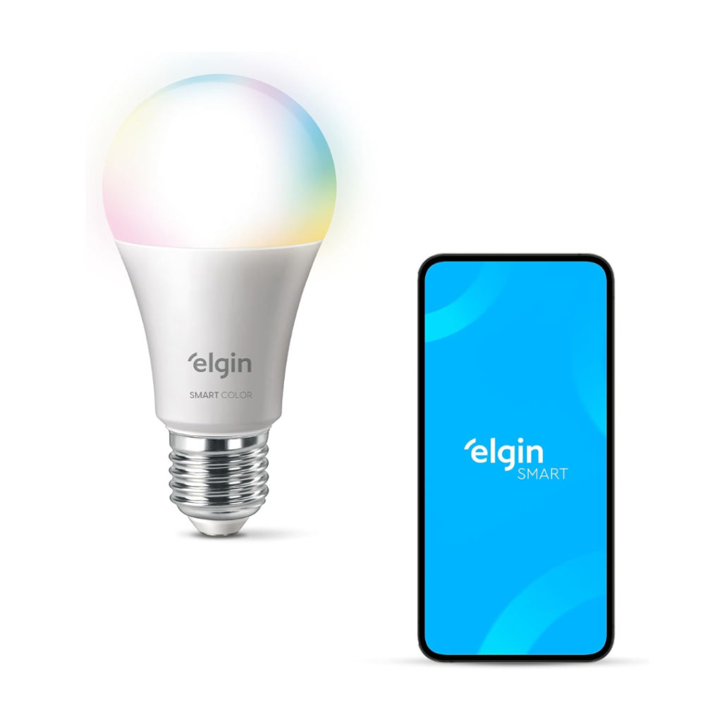 Lâmpada Inteligente Mais Potente 15W Smart Color RGB Wifi Elgin compatível com Alexa e Google Home