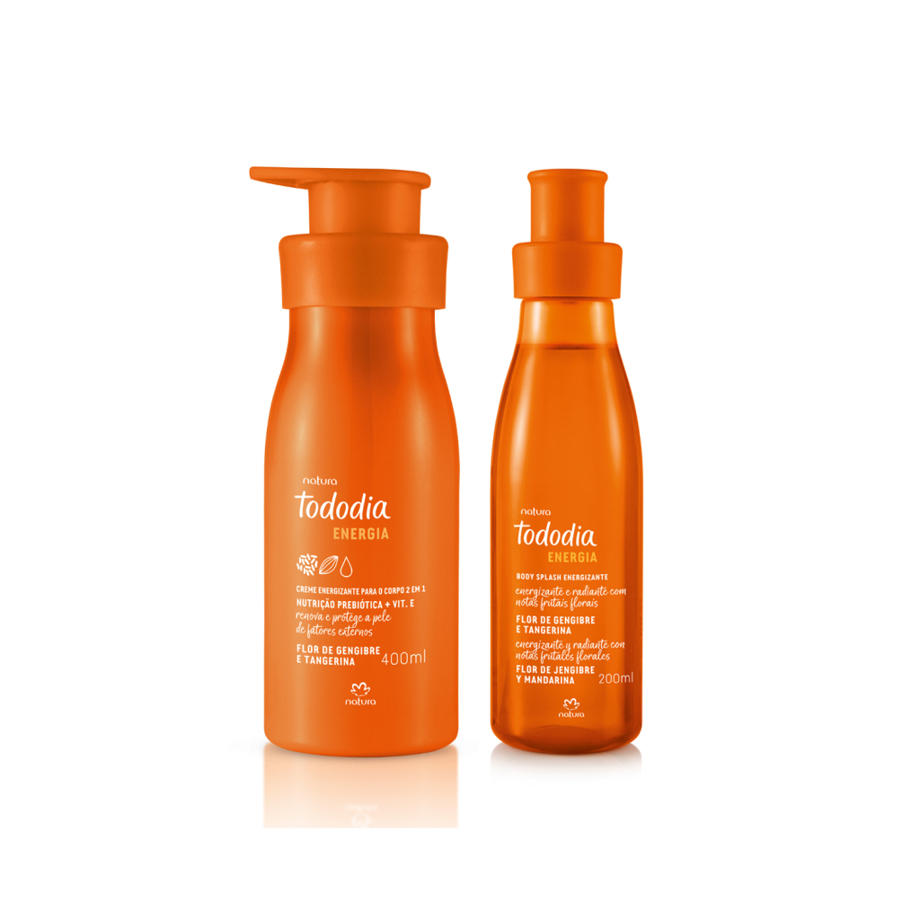 Kit Tododia Hidratante Energia Flor de Gengibre e Tangerina com Body Splash