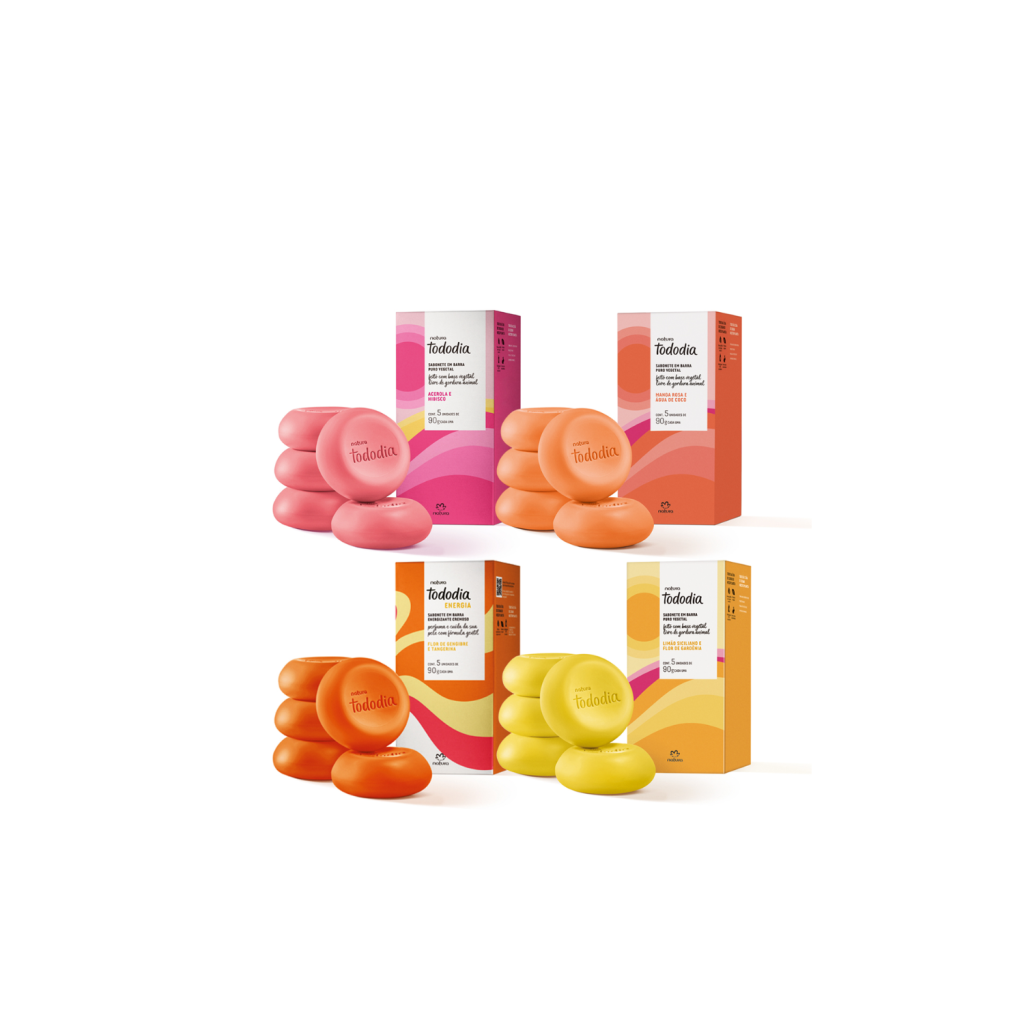 Kit Natura Tododia Sabonetes em Barra, 20 Unidades, Fragrâncias Variadas, 90g Cada