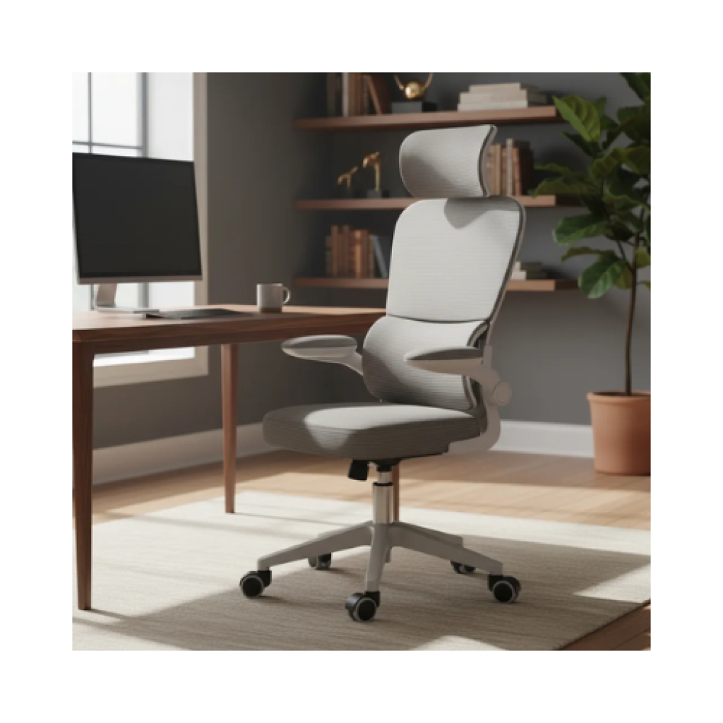 Cadeira Ergonômica LuvinCo Genebra G500 Cinza com Suporte Lombar Estofado Mesh Ajustável