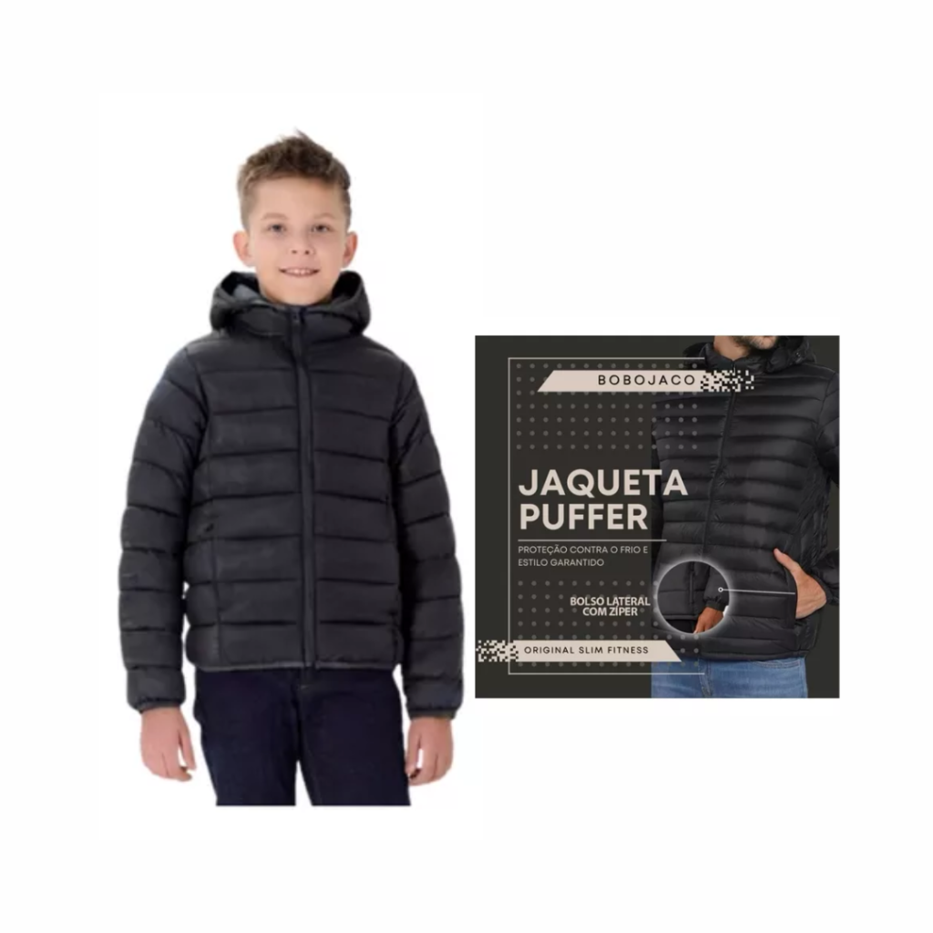 Jaqueta Infantil Masculina Blusa Peluciada Casaco Bobojaco