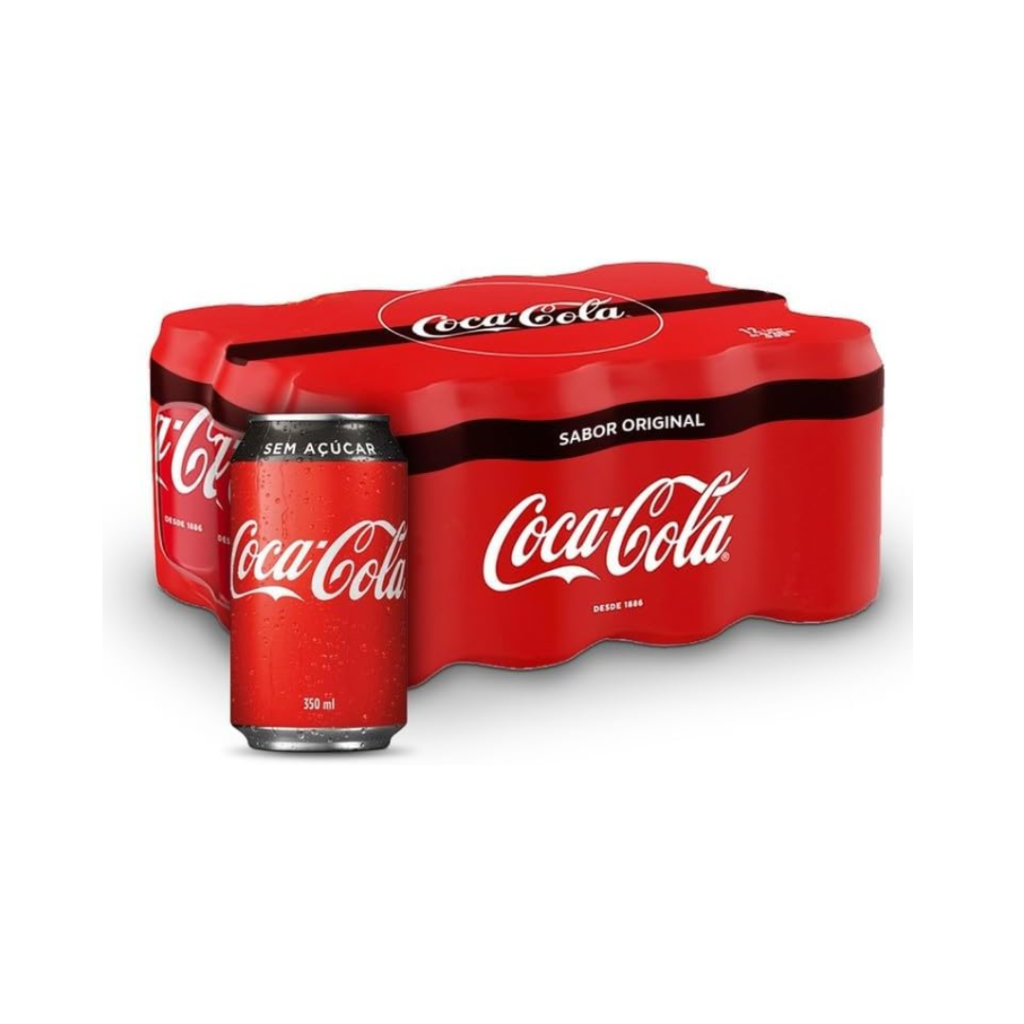 Pack de Coca-Cola Sem Açúcar lata 350ml 12 unidades