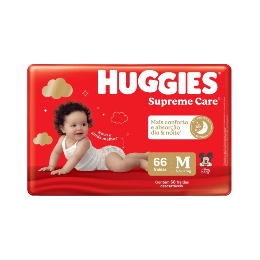 Fralda Descartável Infantil Huggies Supreme Care M 66