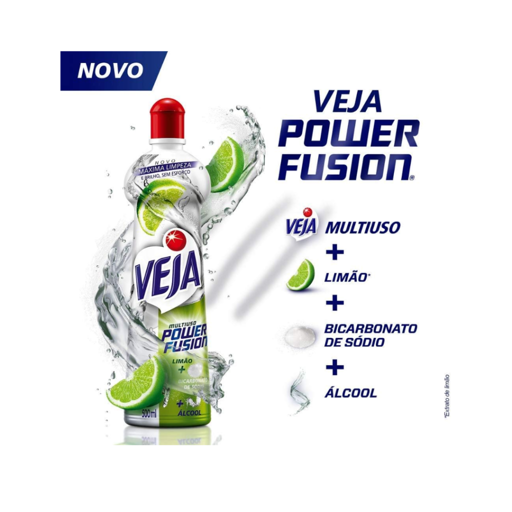 Veja Power Fusion - Limpador Multiuso, Limão, 500Ml