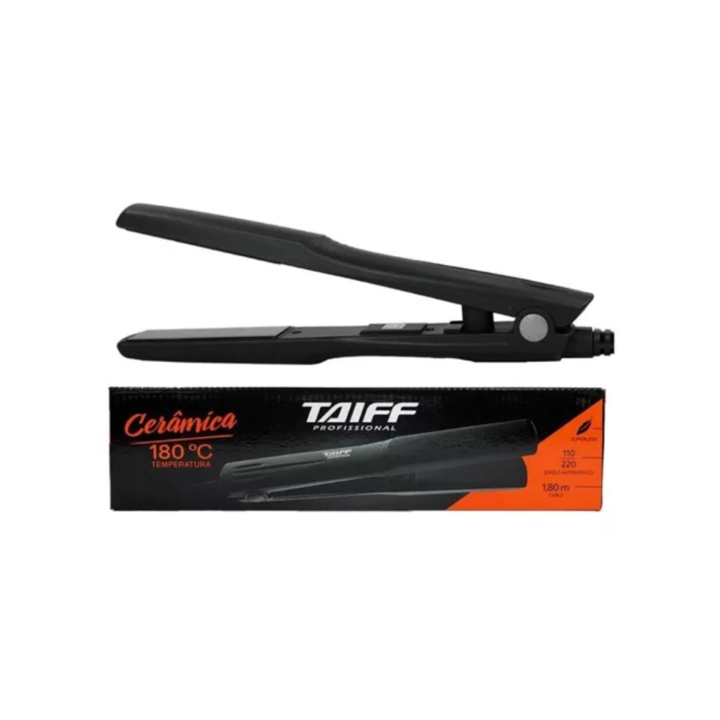 Prancha Cerâmica Taiff Profissional 180° Preto