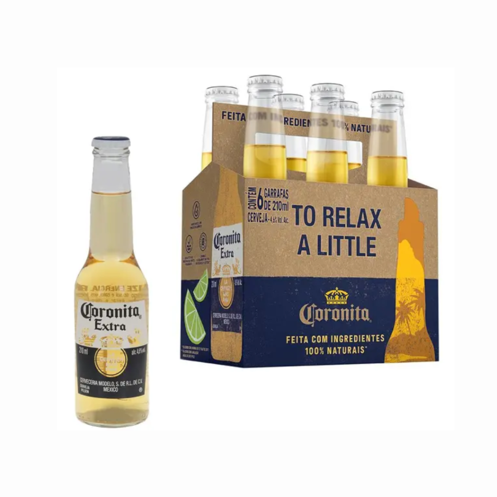 Cerveja Corona Coronita Extra Lager 6 Unidades - 210ml