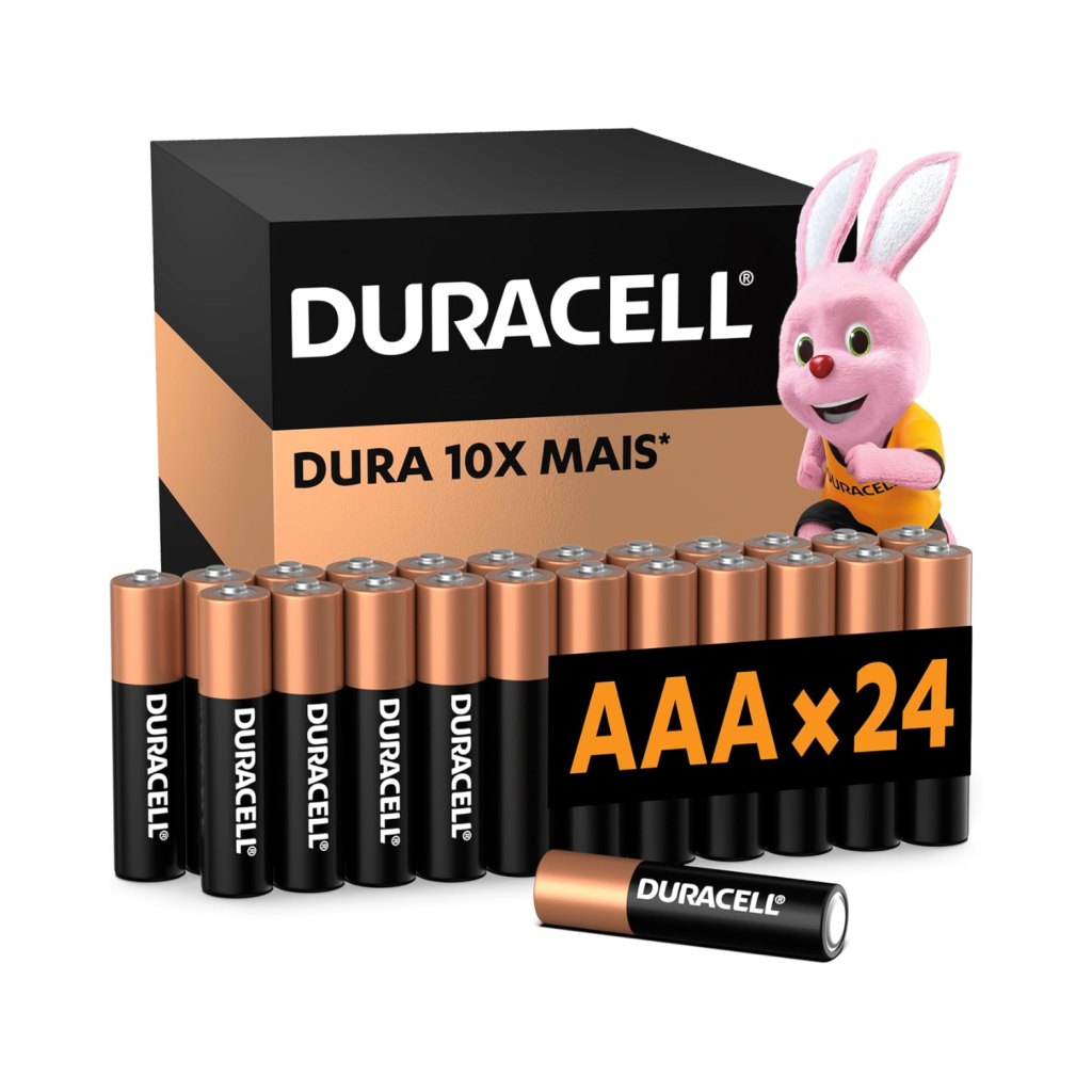 Duracell Pilha Alcalina AAA Pequena Com 24 Unidades